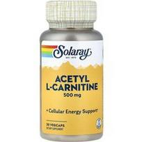 Solaray, Acetil-L-karnitinas, 500 mg, 30 daržovių kapsulių