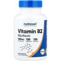 Nutricost, Vitaminas B2, 100 mg, 120 kapsulių