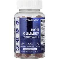 Vitamatic, Veganiški geležiniai guminukai su vitaminu C, natūralios vynuogės, 60 guminukų