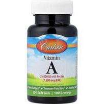 Carlson, Vitaminas A, 7 500 mcg RAE (25 000 TV), 100 minkštųjų kapsulių