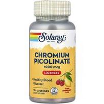 Solaray, Chromo pikolinato pastilės, natūralios citrinos ir aviečių skonio, 1000 mcg, 100 pastilių