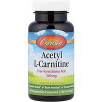 Carlson, Acetil-L-karnitinas, 500 mg, 60 vegetariškų kapsulių
