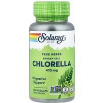 Solaray, Tikros žolelės, skaldytų ląstelių chlorella, 410 mg, 100 daržovių kapsulių