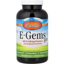 Carlson, E-Gems® Elite, vitaminas E su tokoferoliais ir tokotrienoliais, 240 minkštųjų kapsulių