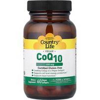 Country Life, Veganiškas kofermentas Q10, 100 mg, 60 veganiškų minkštųjų kapsulių