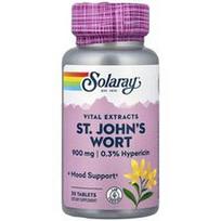 Solaray, Gyvybiškai svarbūs ekstraktai, jonažolė, 900 mg, 30 tablečių