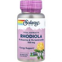 Solaray, Gyvybiškai svarbūs ekstraktai, Rhodiola, 100 mg, 30 VegCaps