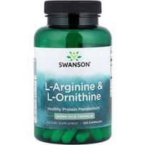 Swanson Vitamins, L-argininas ir L-ornitinas, 100 kapsulių