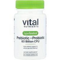 Vital Nutrients, Hiperbiotikai®, prebiotikai + probiotikai, 30 veganiškų kapsulių