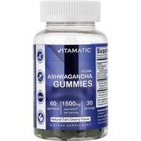 Vitamatic, Veganiški ašvagandos guminukai, natūralios vyšnios, 60 guminukų