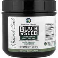 Amazing Herbs, „Black Seed™“, maltos aukščiausios kokybės juodųjų kmynų sėklos, 454 g