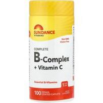 Sundance Vitamins, Pilnas B kompleksas + vitaminas C, 100 veganiškai dengtų kapsulių