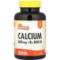 Sundance Vitamins, Kalcis + D3, 200 dengtų tablečių
