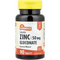 Sundance Vitamins, Chelatinis cinko gliukonatas, 50 mg, 90 tablečių