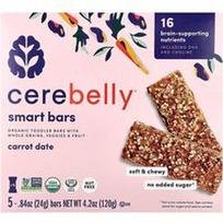 Cerebelly, Išmanieji batonėliai, ekologiški batonėliai mažyliams, morkų datulės, 5 batonėliai, po 0.84 uncijos (24 g)
