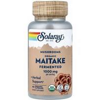Solaray, Grybai, ekologiški fermentuoti maitake grybai, 60 ekologiškų kapsulių (500 mg vienoje kapsulėje)