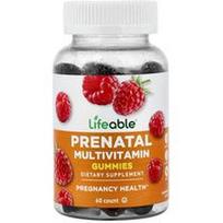 Lifeable, Prenataliniai multivitaminų guminukai, aviečių skonio, 60 guminukų
