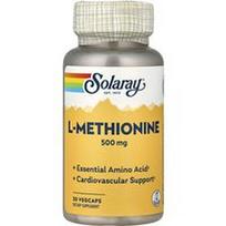 Solaray, L-metioninas, 500 mg, 30 daržovių kapsulių