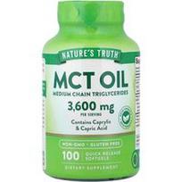 Nature's Truth, MCT aliejus, 100 greito atpalaidavimo minkštųjų kapsulių (1200 mg vienoje minkštojoje kapsulėje)