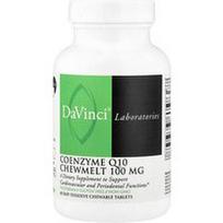 DaVinci Laboratories, Kofermentas Q10, 100 mg, 60 lengvai ištirpstančių kramtomųjų tablečių