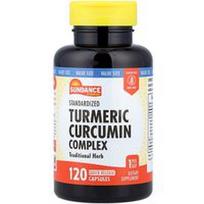 Sundance Vitamins, Standartizuotas ciberžolės kurkumino kompleksas, 120 greito atpalaidavimo kapsulių