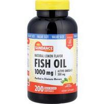 Sundance Vitamins, Žuvų taukai, natūrali citrina, 1 000 mg, 200 greito atpalaidavimo minkštųjų gelių
