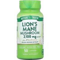 Nature's Truth, Lion's Mane Mushroom Plus BioPerine®, 2 100 mg, 50 kapsulių