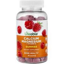 Lifeable, Kalcio ir magnio bei vitamino D3 guminukai, aviečių skonio, 90 guminukų