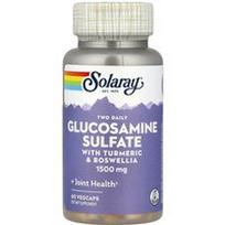 Solaray, Gliukozamino sulfatas, su ciberžole ir bosvelija, 60 Vegcaps