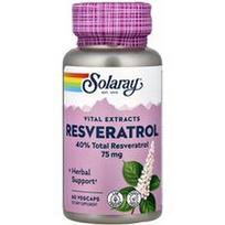 Solaray, Resveratrolis, 75 mg, 60 daržovių kapsulių