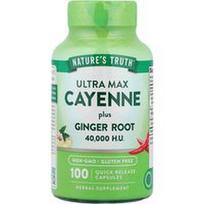 Nature's Truth, „Ultra Max Cayenne Plus“ imbiero šaknies skonio kapsulės, 100 greito atpalaidavimo kapsulių