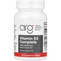 Allergy Research Group, Vitaminas D3 Complete, 120 vegetariškų minkštųjų gelių