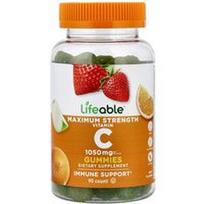 Lifeable, Vitamino C guminukai, vaisiniai, 90 guminukų (350 mg viename guminuke)
