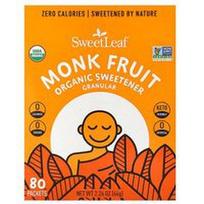 SweetLeaf Stevia, Organinis saldiklis „Monk Fruit“, granuliuotas, 80 pakelių, 64 g