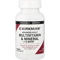 Kirkman Labs, Pažangus suaugusiųjų multivitaminas ir mineralai su 5-MTHF, 180 kapsulių
