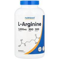 Nutricost, L-argininas, 1 000 mg, 300 tablečių