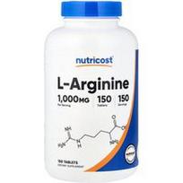 Nutricost, L-argininas, 1 000 mg, 150 tablečių