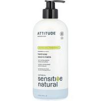 ATTITUDE, Avižiniai dribsniai Sensitive Natural, rankų muilas, bekvapis, 16 fl oz (473 ml)