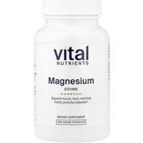 Vital Nutrients, Magnio citratas, 100 veganiškų kapsulių (150 mg vienoje kapsulėje)