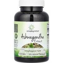 Amazing India, Ašvagandos ekstraktas, 500 mg, 120 vegetariškų kapsulių