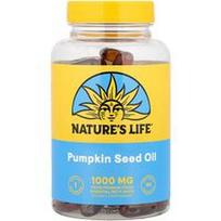 Nature's Life, Moliūgų sėklų aliejus, 1000 mg, 90 minkštųjų kapsulių