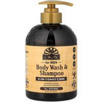 Okay Pure Naturals, Kūno prausiklis ir šampūnas vyrams, 16 oz (473 ml)