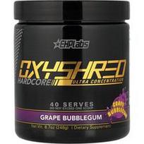 EHPlabs, „OxyShred Hardcore“, vynuogių skonio kramtomoji guma, 248 g