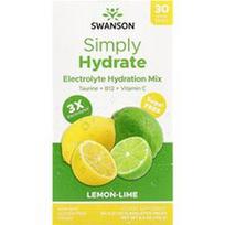 Swanson Vitamins, „Simply Hydrate“, elektrolitų hidratacijos mišinys, citrinų ir laimų, 30 pakelių po 5,92 g (0,21 uncijos)