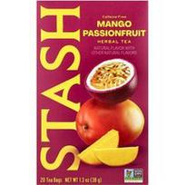 Stash Tea, Žolelių arbata, mangų ir pasiflorų, be kofeino, 20 arbatos pakelių, 38 g