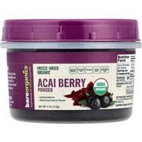 BareOrganics, Liofilizuoti žali ekologiški Acai uogų milteliai, 4 uncijos (114 g)