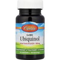 Carlson, CoQH2 Ubiquinol, 100 mg, 30 minkštų gelių