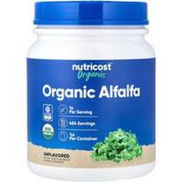 Nutricost, Ekologiški liucernos milteliai, be skonio, 16 uncijų (454 g)