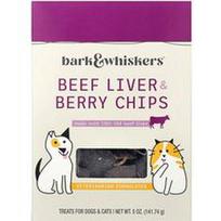 Dr. Mercola, „Bark & Whiskers™“ jautienos kepenėlių ir uogų traškučiai šunims ir katėms, 141,74 g