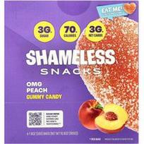 Shameless Snacks, Guminukai saldainiai, OMG persikai, 6 maišeliai, po 1.8 uncijos (50 g)